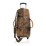 Falcon Buffalo Leather Wheeled Duffel Bag