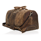 Falcon Buffalo Leather Wheeled Duffel Bag