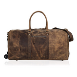 Falcon Buffalo Leather Wheeled Duffel Bag