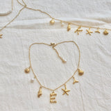 Beach Pearl Shell Letter Necklace