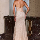 Maria Gown - Crystal Champagne Beaded Dress