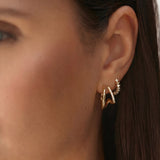 Pavé Layered Hoops & Flora Crystal Hoops Set in Gold