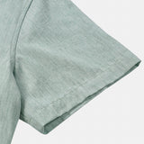 Men's Comfort Solid Green Sport Short Sleeve Shirt