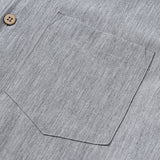 Men's Comfort Solid Sport Casual Grey Short Sleeve Shirt