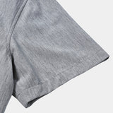 Men's Comfort Solid Sport Casual Grey Short Sleeve Shirt