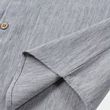 Men's Comfort Solid Sport Casual Grey Short Sleeve Shirt