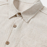 Men's Comfort Solid Sport Beige Short Sleeve Shirt