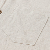 Men's Comfort Solid Sport Beige Short Sleeve Shirt