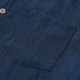 Men's Casual Solid Henley Collar Summer  Short Sleeve Shirt