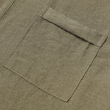 Men's Casual Solid Stand Collar Half Placket Short Sleeve Shirt