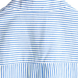Men's Cotton Henley Breathable Stand Collar Solid Color Short Sleeve Classic Vertical Striped Shirt