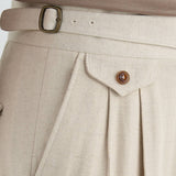 Marini Napoli High Waisted Linen Gurkha Pants