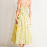BUTTERCUP BLOOM LEMON YELLOW MIDI DRESS