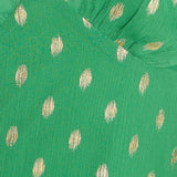 Green Foil Chiffon Midi Dress