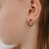 Scalloped Daisy Titanium Hoops