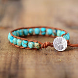 Turquoise Jasper Single Row Bead Wrap Bracelet