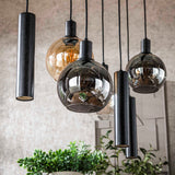 Hanglamp Luneo - 7-lichts - Amber Mix - Glas - Met Spots