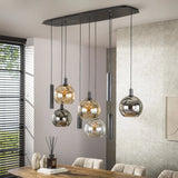 Hanglamp Luneo - 9-lichts - Amber Mix - Glas - Met Spots