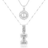 2pc 14k Diamond Letter Initial Necklaces