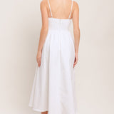CLOUD PETAL WHITE DENIM MIDI DRESS
