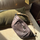 Cross Your Heart Sling - "Broken-In" Leather Croc Chocolate