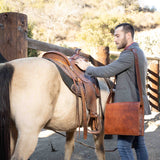 Ridge Leather Messenger Bag for Men