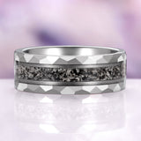 Rutilated Quartz Wedding Band in Tungsten Carbide (8mm)