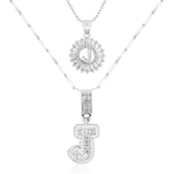 2pc 14k Diamond Letter Initial Necklaces