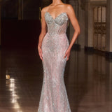 Rialto Gown - Fitted Dress with Sheer Corset Bodice