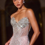 Rialto Gown - Fitted Dress with Sheer Corset Bodice