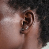 Piercing de orelha brilhante Trinity em ouro maciço 14K