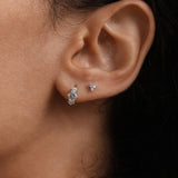 Piercing de orelha brilhante Trinity em ouro maciço 14K