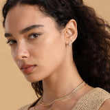 Piercing de orelha brilhante Trinity em ouro maciço 14K