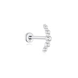 Piercing de orelha crescente em ouro maciço 14K
