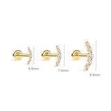 Piercing de orelha crescente em ouro maciço 14K