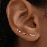 Piercing de orelha crescente em ouro maciço 14K