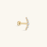 Piercing de orelha crescente em ouro maciço 14K