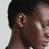 Piercing de orelha com rosca de zircão em ouro maciço 14K