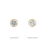 Piercing de orelha com rosca de zircão em ouro maciço 14K