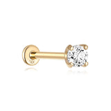Mini piercing de orelha clássico de ouro maciço 14K 3MM