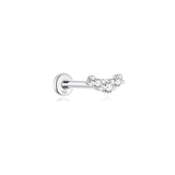 Piercing de orelha curvado em ouro maciço 14K