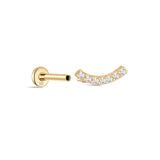 Piercing de orelha crescente em ouro maciço 14K