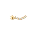 Piercing de orelha crescente em ouro maciço 14K