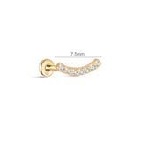 Piercing de orelha crescente em ouro maciço 14K