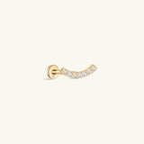 Piercing de orelha crescente em ouro maciço 14K