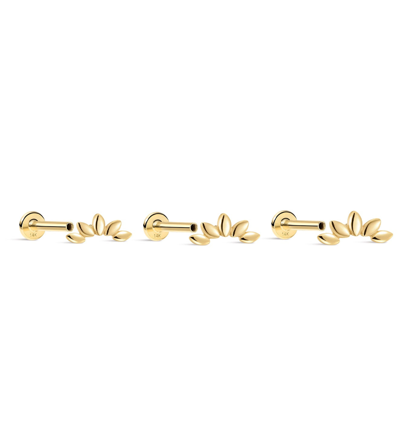 Piercing de orelha Marquise em ouro maciço 14k