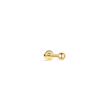 Piercing de orelha redondo clássico em ouro maciço 14K