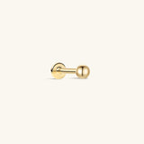 Piercing de orelha redondo clássico em ouro maciço 14K