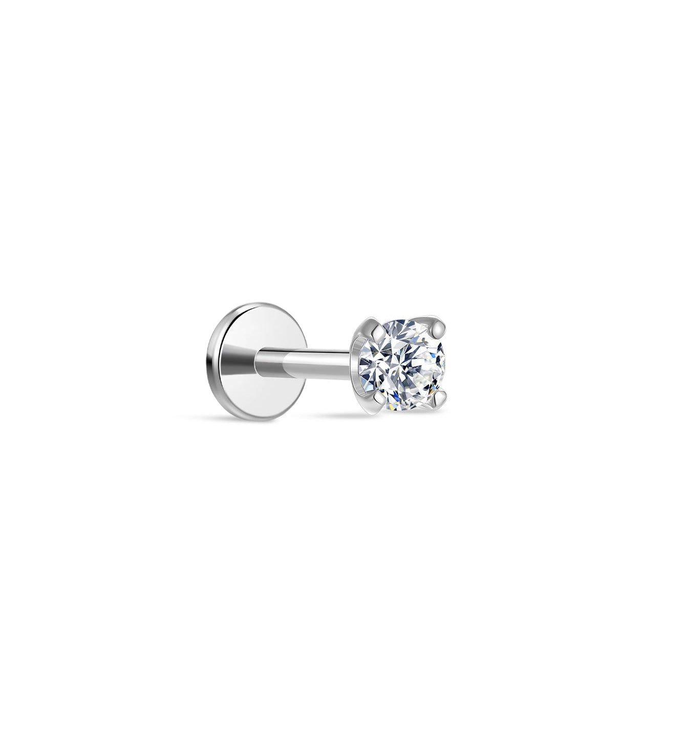 Mini piercing de orelha clássico de ouro maciço 14K 3MM