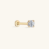Mini piercing de orelha clássico de ouro maciço 14K 3MM